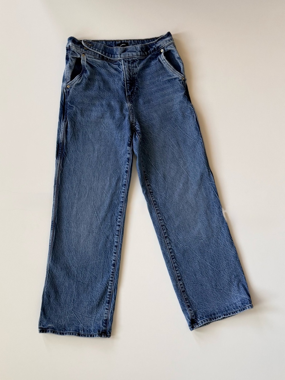 Classic Women’s Blue Wide-Leg High Rise Jeans